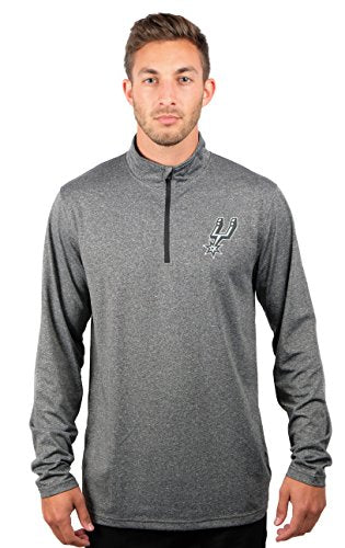 Ultra Game NBA Men's Quarter Zip Long Sleeve Pullover T-Shirt