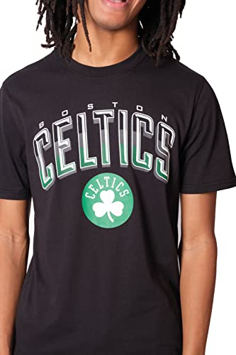 Ultra Game -NBA Boston Celtics Mens Arched Plexi Short Sleeve Tee Shirt, Black, Large