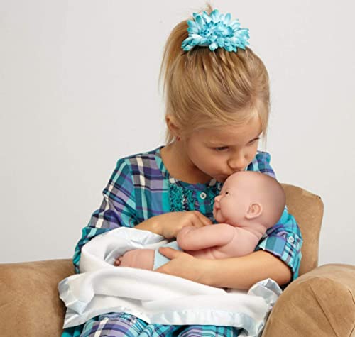 JC Toys 18504 La Newborn First Yawn 15-inch Real Boy Vinyl Doll , Blue