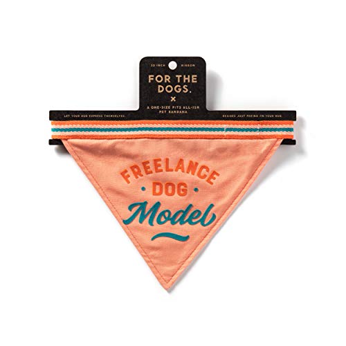 Brass Monkey Freelance Dog Model Dog Bandana – Durable Cotton Pet Bandana, One Size Fits Most – 9” W x 6” H with 30” Tie Ribbon – Cute Dog Accessories with Eye-Catching Design, Perfect for Dog Lovers