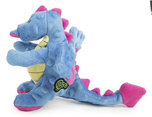 goDog Dragons Squeaker Plush Pet Toy for Dogs and Puppies, Soft and Durable, Tough and Chew Resistant, Reinforced Seams - Periwinkle, Small