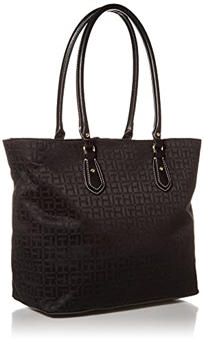 Tommy Hilfiger Women's Jaden Travel Tote Bag ,Black Tonal