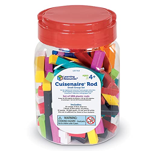 Learning Resources Cuisenaire Rods Small Group Set: 155 Piece Plastic Set, Multi-color