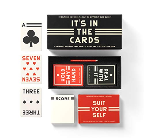 Brass Monkey It’s in The Cards Playing Cards Game Set – Includes 2 Uniquely Designed Card Decks and Instruction Book – Ideal for Game Night – Entertaining Gift Idea