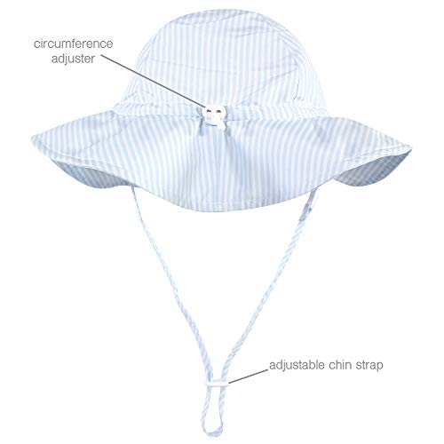 Hudson Baby baby girls Sun Protection Hat Headwrap, Navy Blue Dot, 2-4T US