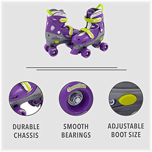 Chicago Skates Kids Adjustable Quad Roller Skates - Purple - Medium (CRS210MD)