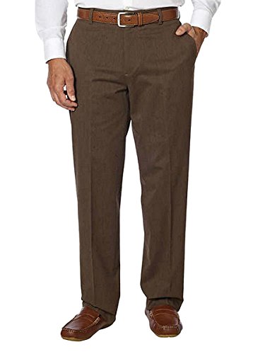 Kirkland Signature Men's Non-Iron Comfort Pant (Brown, 36 x 30)