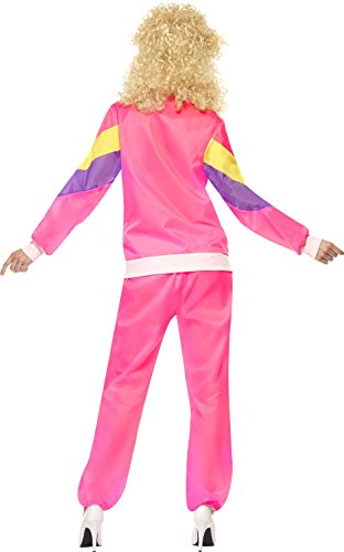 Smiffys 80s Height of Fashion Shell Suit Costume,Pink,L - US Size 14-16