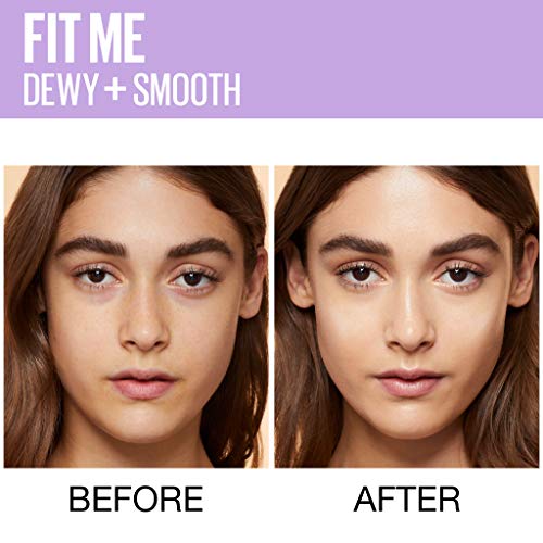 Maybelline Fit Me Dewy + Smooth SPF 18 Liquid Foundation Makeup, Natural Beige, 1 Count