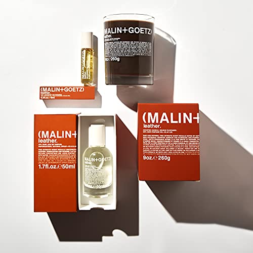 Malin + Goetz Leather Perfume Oil, for Men and Women, Dark and Spicy, Modern Scents, Vegan and Cruelty-Free, 0.3 Fl oz