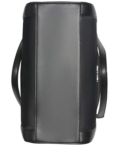 Calvin Klein Reyna Novelty Large Triple Compartment Shoulder Bag, Black/Silver