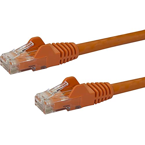 StarTech.com 10ft CAT6 Ethernet Cable - Orange CAT 6 Gigabit Ethernet Wire -650MHz 100W PoE RJ45 UTP Network/Patch Cord Snagless w/Strain Relief Fluke Tested/Wiring is UL Certified/TIA (N6PATCH10OR)