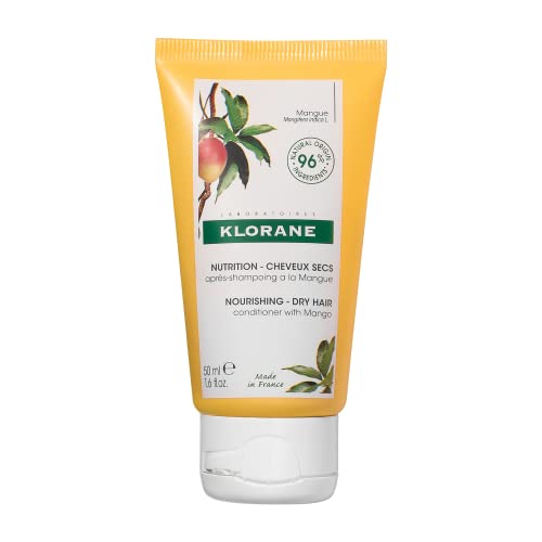 Klorane Nourishing Conditioner with Mango Butter, Moisturize and Hydrate Dry Hair, Paraben, Silicone, Sulfate Free, 1.6 oz.