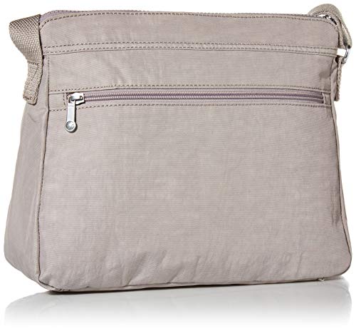 Kipling womens WomenÂ’s Aisling Bag, Lightweight Everyday Purse, Nylon Shoulder Crossbody Bag, Grey Gris, 12 L x 8.87 H 4 D US