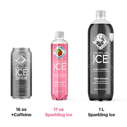 Sparkling Ice, Kiwi Strawberry Sparkling Water, Zero Sugar Flavored Water, with Antioxidants and Vitamins, Zero Sugar, 17 fl oz Bottles (Pack of 12)
