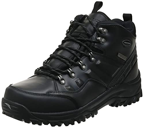 Skechers mens Relaxed Fit Resment Traven Hiking Boot, Black/Black, 8 US
