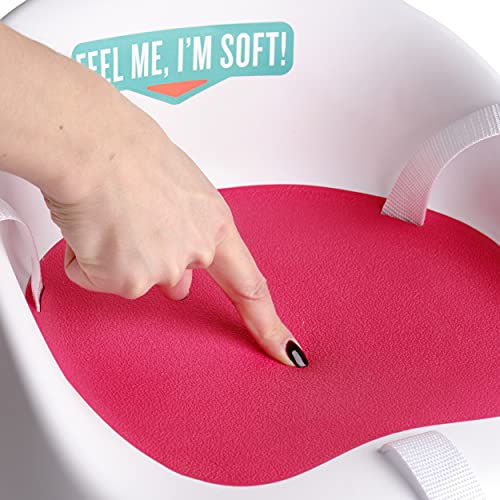 Prince Lionheart Squish Booster Seat, Fuchsia, 3-Point Harness and Dual-Strap System, Easy to Wipe Clean, and Lightweight