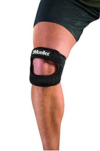 Mueller Sports Medicine Adjustable Max Knee Strap, Patella Tendon Support, for Men and Women, Black, One Size (Pack of 1)