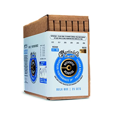 Martin Guitar Authentic Acoustic SP MA550 Guitar Strings Set, Acoustic Guitar Accessories, 25 Sets,