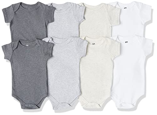 Hudson Baby Unisex Baby Cotton Bodysuits Heather Gray, 12-18 Months