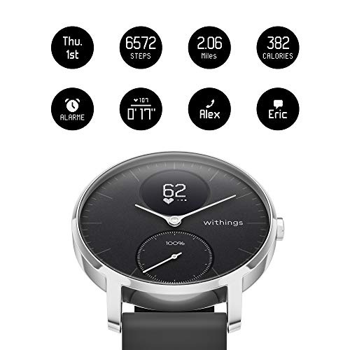 Withings Steel HR - Hybrid Smartwatch - Activity Tracker with Connected GPS, Heart Rate Monitor, Sleep Monitor, Smart Notifications, Water Resistant up to 25-day battery life