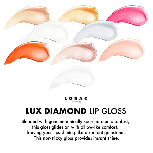 LORAC LUX Diamond Lip Gloss | Genuine Diamond Dust | Non-Sticky | High Tide White
