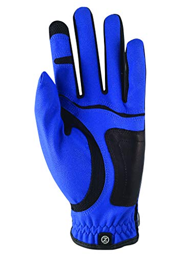 Zero Friction Men's Synthetic Right Hand Golf Glove (2 Pack), Universal Fit Black/Blue, One Size