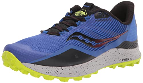 Saucony Men's Peregrine 12 Trail Running Shoe, Blue RAZ/Acid, 10