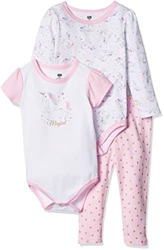Hudson Baby Unisex Baby Cotton Bodysuit and Pant Set Magical Unicorn, 3-6 Months