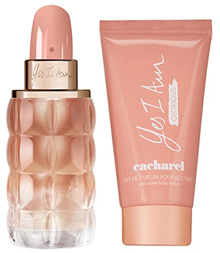 Cacharel Yes I Am Glorious Gift Set for Women, Eau de Parfum Spray Perfume 1.7 Fl. Oz. and 1 Pack Body Lotion 1.7 Fl. Oz.