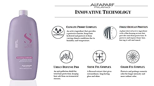 Alfaparf Milano Semi Di Lino Smooth Conditioner for Frizzy and Rebel Hair - Detangles Hair - Controls Frizz - Straightens and Hydrates Unruly Hair, 33.8 fl. oz.