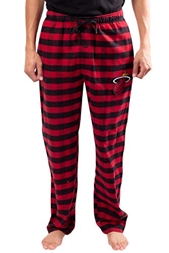 Ultra Game NBA Miami Heat Mens Sleepwear Super Soft Flannel Pajama Loungewear Pants, Team Color, Large