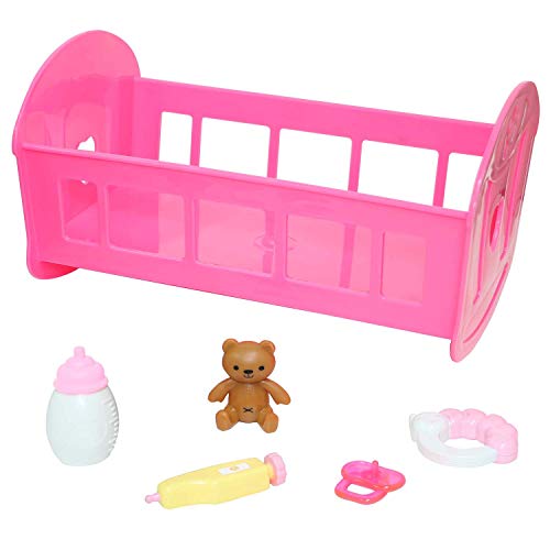 JC Toys Lil Cutesies 9' All Vinyl Baby Doll Bed Time Gift Set | Posable and Washable | Removable Outfit | Rocking Crib and Bed Time Accessories Ages 2+