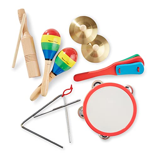 Melissa and Doug Band-in-a-Box Clap! Clang! Tap! - 10-Piece Musical Instrument Set - Kids Musical Instruments, Wooden Percussion Instruments For Toddlers And Kids Ages 3+
