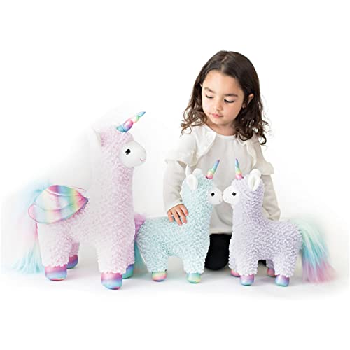 GUND Cotton Candy Llamacorn Plush Toy, Unicorn Stuffed Animal for Ages 1 and Up, Blue/Rainbow, 11”