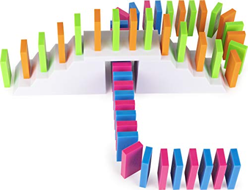H5 Domino Creations 100-Piece Neon Set by Lily Hevesh, for Families and Kids Ages 5 and Up