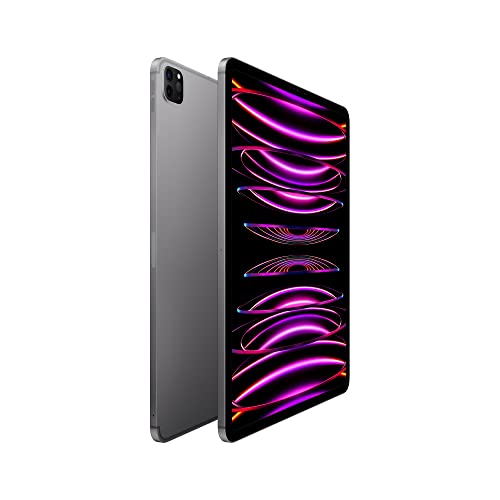 Apple iPad Pro 12.9-inch (6th Generation): with M2 chip, Liquid Retina XDR Display, 256GB, Wi-Fi 6E + 5G Cellular, 12MP front/12MP and 10MP Back Cameras, Face ID, All-Day Battery Life – Space Gray