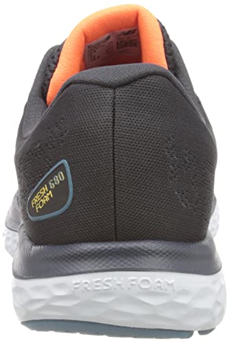 New Balance Men's Fresh Foam 680 V7 Running Shoe, Black/Vibrant Orange/Vibrant Apricot, 11