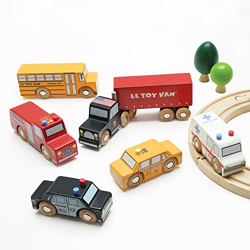 Le Toy Van New York Car Set Premium Wooden Toys for Kids Ages 3 Years and Up