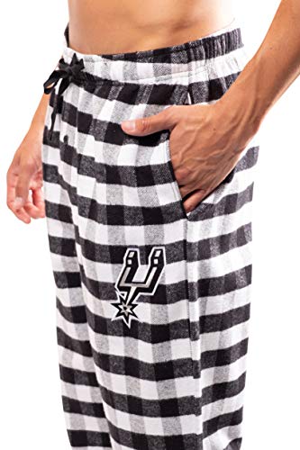 Ultra Game NBA San Antonio Spurs Mens Sleepwear Super Soft Flannel Pajama Loungewear Pants, Team Color, X-Large