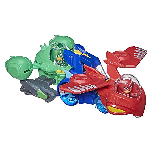 PJ Masks 3-in-1 Combiner Jet Preschool Toy, PJ Masks Toy Set with 3 Connecting PJ Masks Cars and 3 Action Figures for Kids Ages 3 and Up