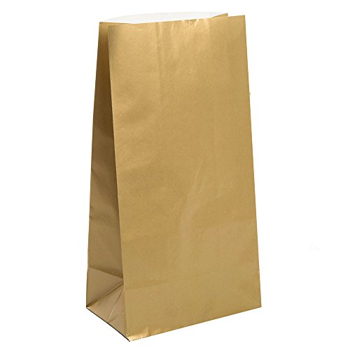 Unique Party Paper Bags, 10' x 5', Metallic Gold