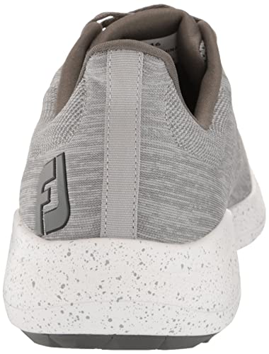 FootJoy Men's FJ Flex Golf Shoe, Heather Grey/Black, 8
