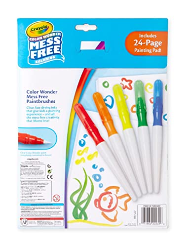 Crayola Color Wonder Mess Free Paintbrush Pens and Paper, Toddler Painting Set, Arts And Crafts For Kids