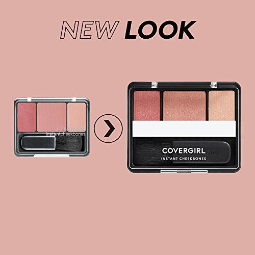 COVERGIRL Instant Cheekbones Contouring Blush Peach Perfection, Palette, .29 Oz, Blush Makeup, Pink Blush, Lightweight, Blendable, Natural Radiance, Sweeps on Evenly