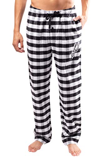 Ultra Game NBA San Antonio Spurs Mens Sleepwear Super Soft Flannel Pajama Loungewear Pants, Team Color, Large