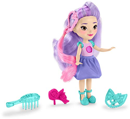 Nickelodeon Sunny Day Pop-In Style 6-inch Posable Hair Play Dolls with 3 Pop-In Accessories, 9 Customizable Pop-In Spots and Comb