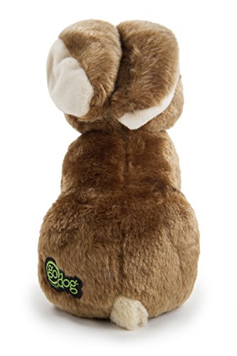 goDog Wildlife Rabbit Squeaky Plush Dog Toy, Chew Guard Technology - Brown, Large, All Breed Sizes