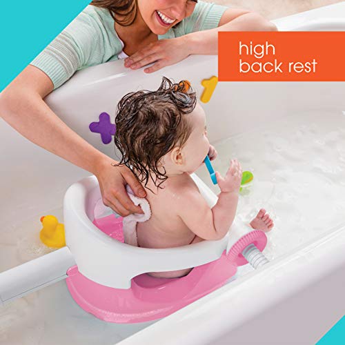 Summer My Bath Seat for Sit-Up Baby Bathing, Backrest for Assisted Sitting, Easy Setup and Storage, Pink