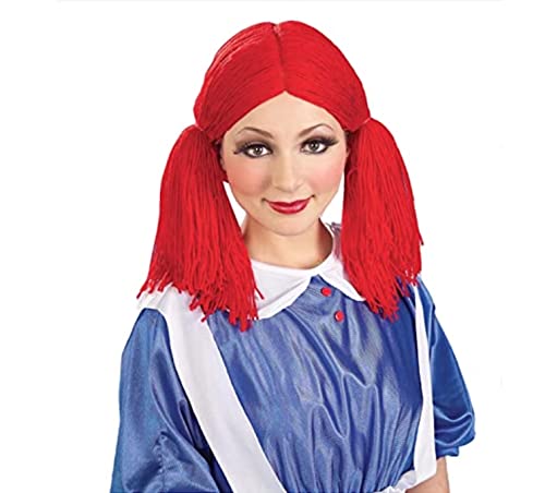 Forum Novelties womens Rag Doll Wig Party Supplies, Red, One Size US